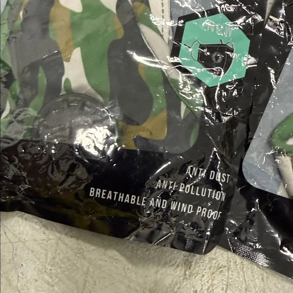 Camouflage and Leopard Print Face Masks SET OF 4 Masks - UNOPENED